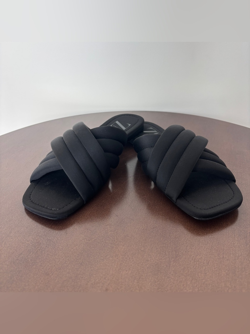 ZARA FLAT QUILTED SANDALS SLIPPERS SLIP ON SLIDES, SIZE 39/ 9 - Picture 3 of 6